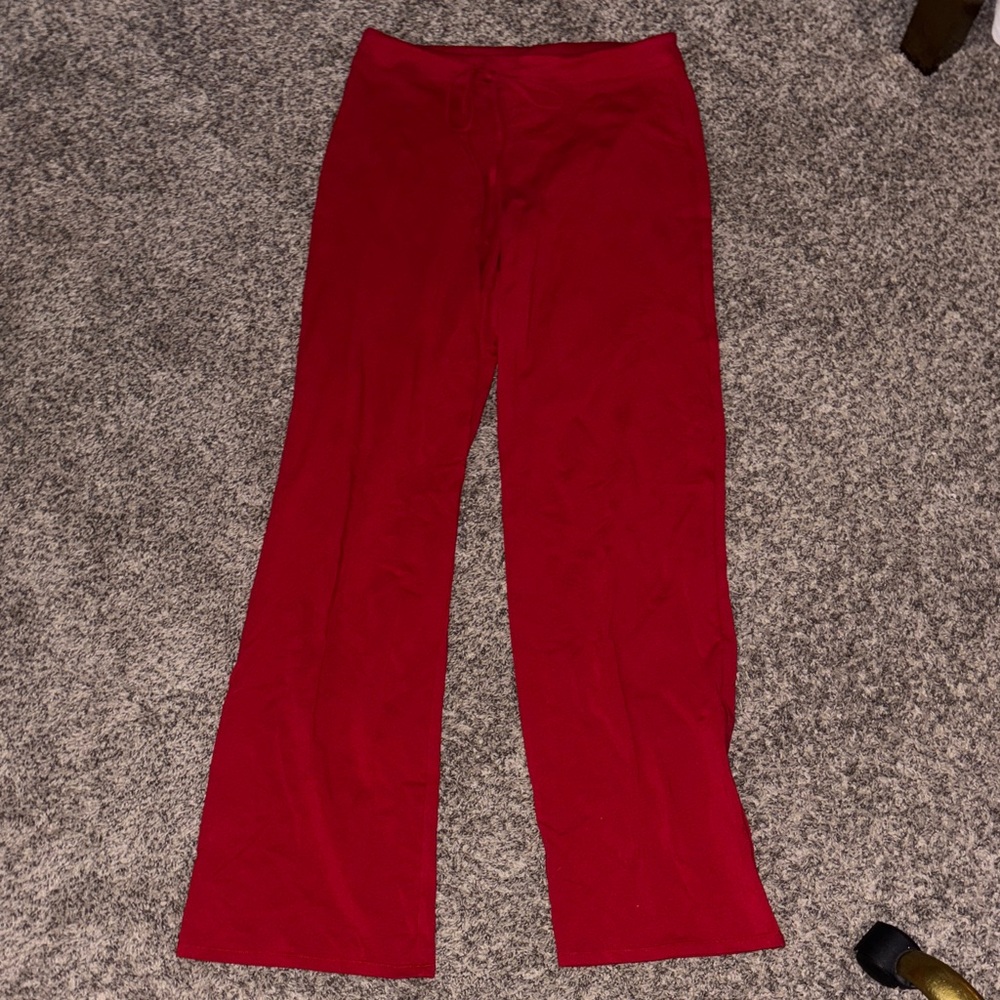 Skims Red Wide-Leg Pants